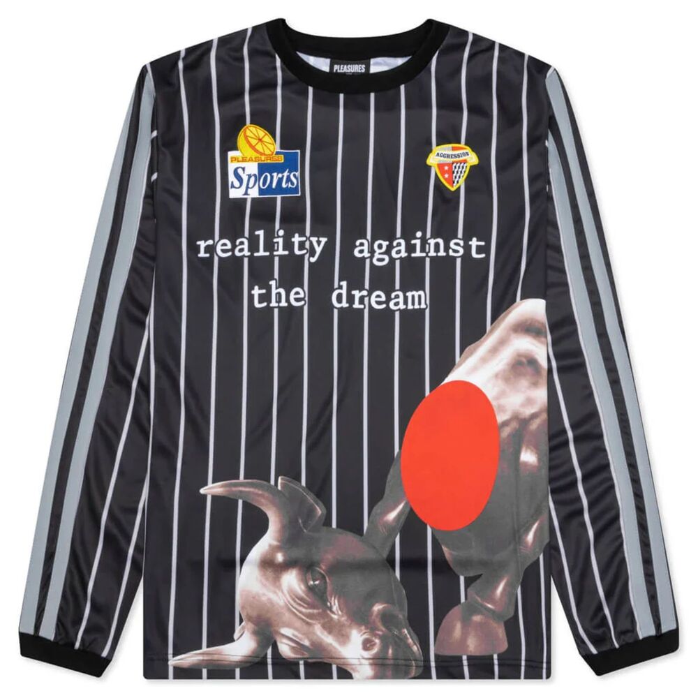 Pleasures Against Jersey - Long Sleeve, Black, Size Large